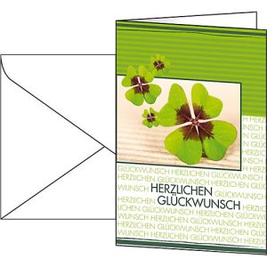 10 Glückwunsch-Karten ‚Fortune‘ + 10 Umschläge
