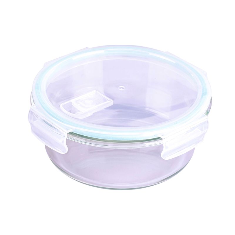 Steuber Glas Frischhaltedose rund mit Mikrowellen Klickdeckel 950ml