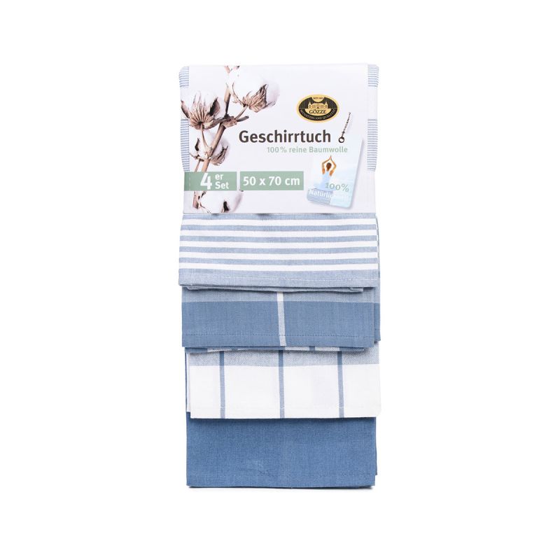 Gözze Geschirrtücher 100% Baumwolle 4er Pack 50x70cm blau