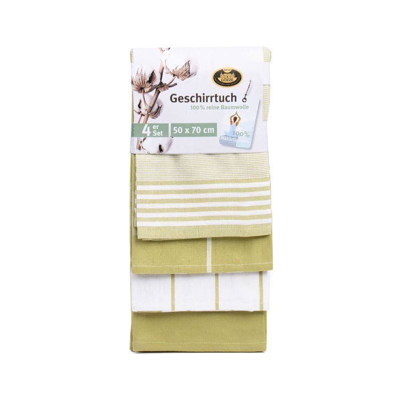 Gözze Geschirrtücher 100% Baumwolle 4er Pack 50x70cm lindgrün
