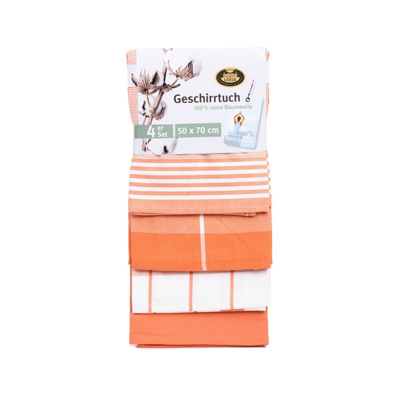 Gözze Geschirrtücher 100% Baumwolle 4er Pack 50x70cm terra