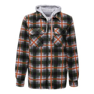 Terrax Workwear Herren Thermohemd mit Kapuze Gr. L forstgrün orange Terrax Workwear Herren Thermohemd mit Kapuze Gr. L forstgrün orange