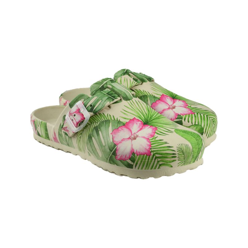 Scheibler Damen Bentelo Clog grün gemustert Größe 40/41