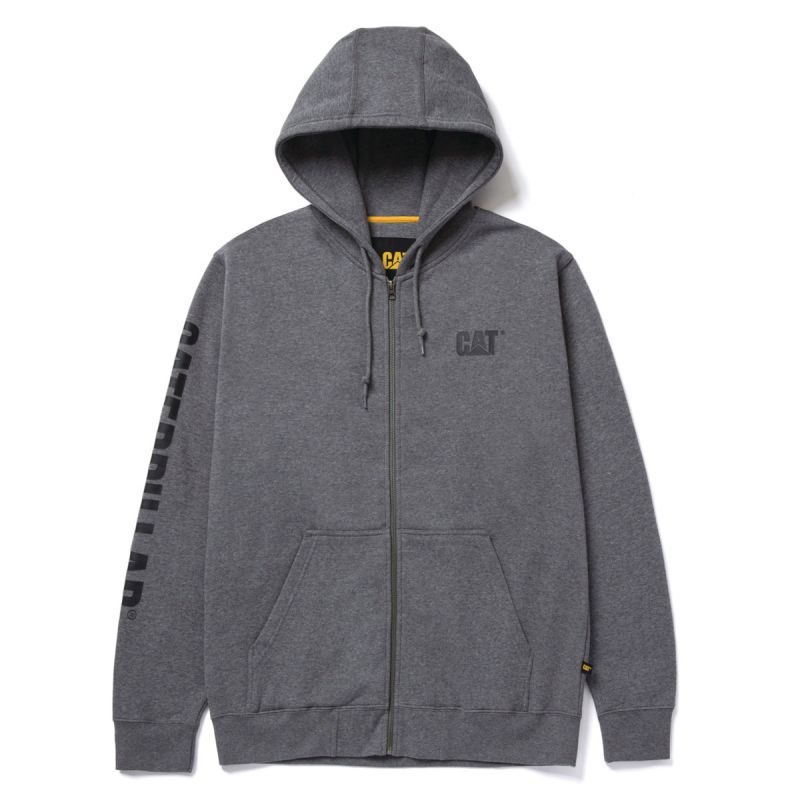 CAT Zip Hoodie Banner Gr. 2XL dunkelgrau