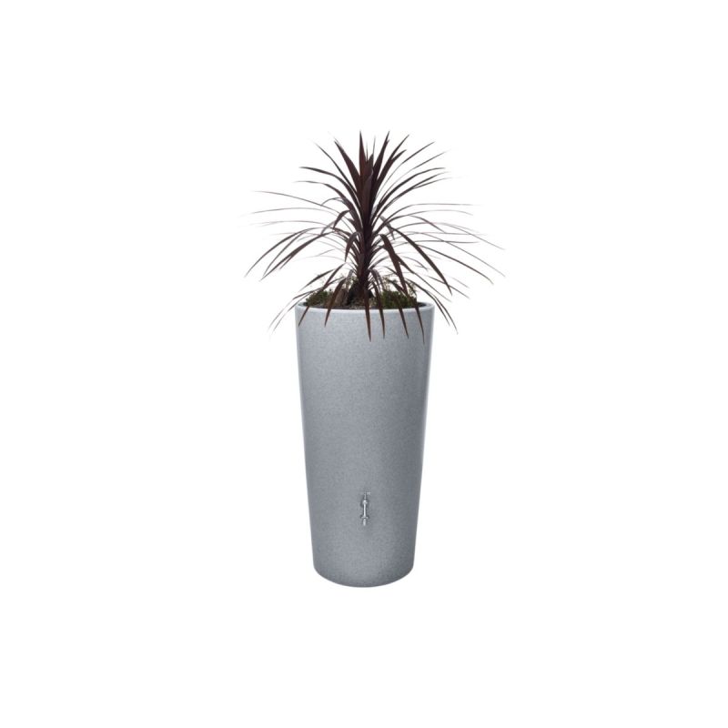 Garantia Bepflanzbare Regentonne STONE 2in1 210 L silver inkl. Pflanzschale