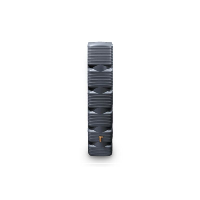 4rain Regentonne QUADRO Wandtank 270 L graphite grey mit Deckel und Auslaufhahn