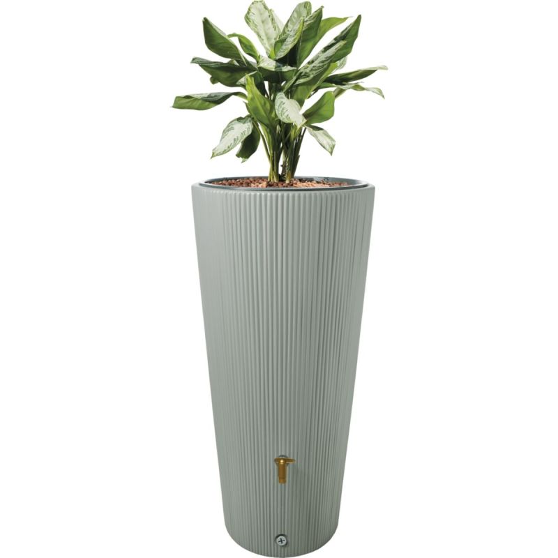 4rain Bepflanzbare Regentonne VASO DECOR 2in1 220 L agave inkl. Pflanzschale