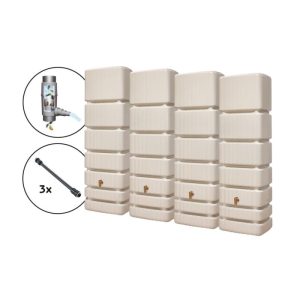 4rain Wandtank-Set SLIM 1400 L sandbeige 4rain Wandtank-Set SLIM 1400 L sandbeige