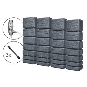 4rain Wandtank-Set SLIM STONE DECOR 1400 L, graphite grey 4rain Wandtank-Set SLIM STONE DECOR 1400 L, graphite grey