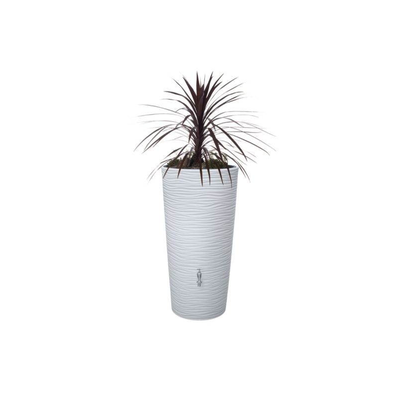 Garantia Natura 2in1 Bepflanzbare Regentonne 210 Liter arctic inkl. Pflanzschale