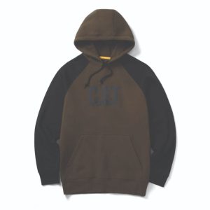 CAT Colorblock Hooded Sweatshirt army moss-black Gr. M