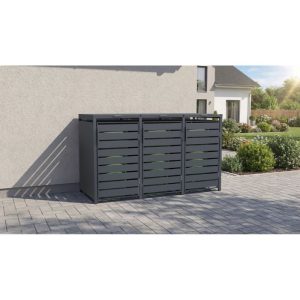 Weka Metall-Mülltonnenbox Gary 3er Weka Metall-Mülltonnenbox Gary 3er