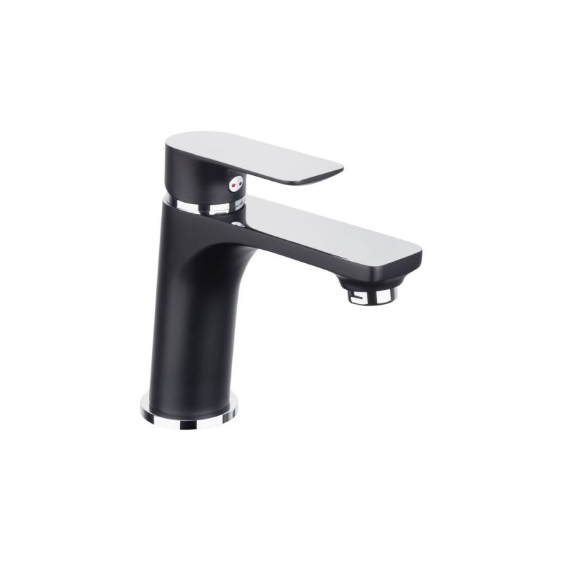 Cornat Waschtischarmatur-Set Edition Black, Druck-Ablauf, Farbe: Schwarz/Chrom