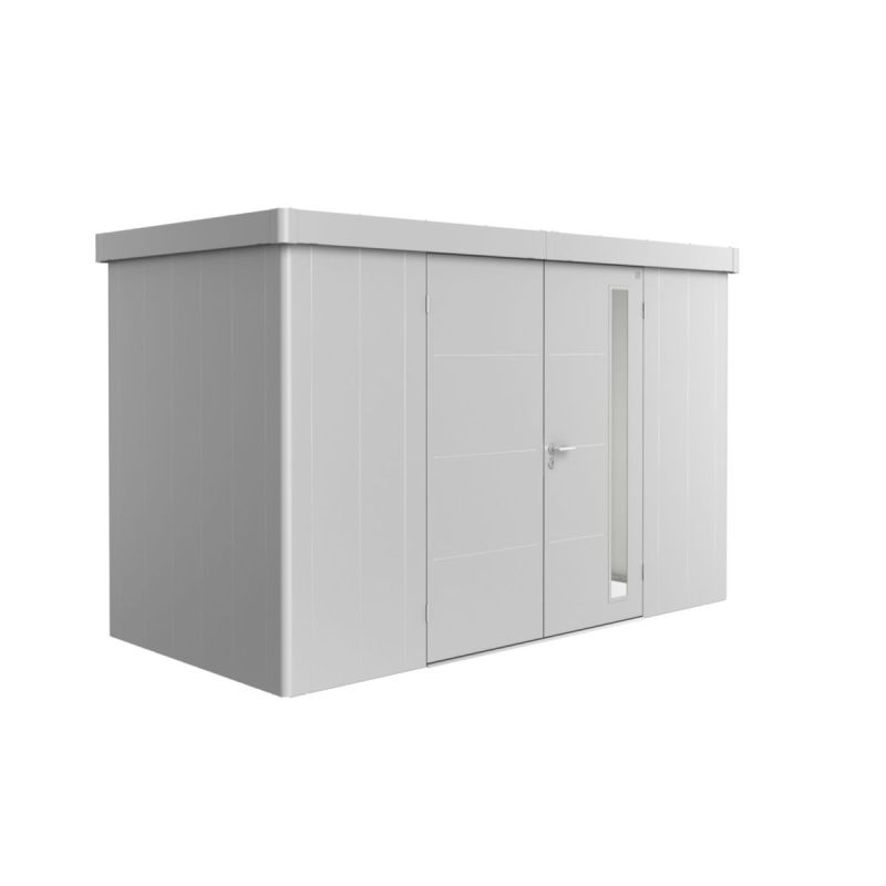 Biohort Gerätehaus Neo 1D Doppeltüre silber-metallic