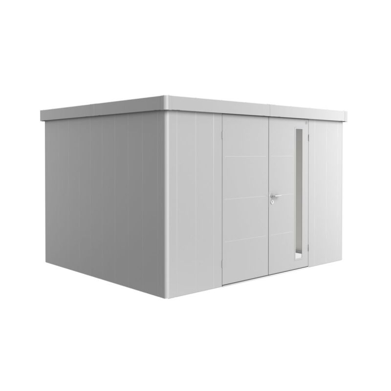 Biohort Gerätehaus Neo 3D Doppeltüre silber-metallic