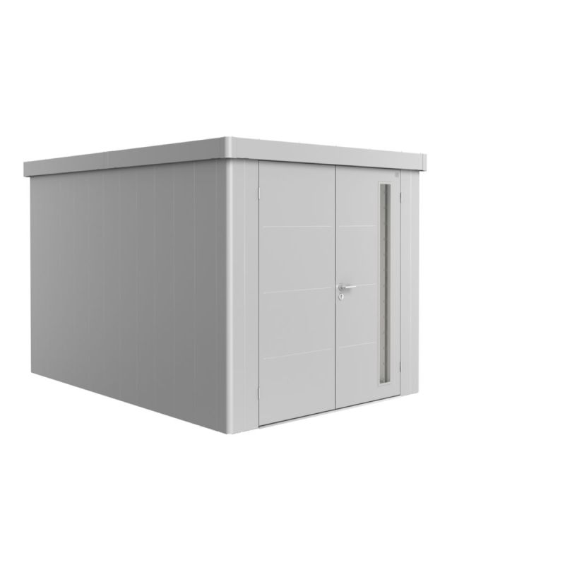 Biohort Gerätehaus Neo 4B Doppeltüre silber-metallic