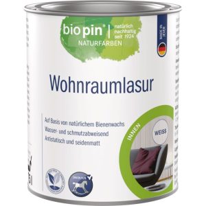 Biopin Wohnraumlasur WEISS 0,750 l Biopin Wohnraumlasur WEISS 0,750 l
