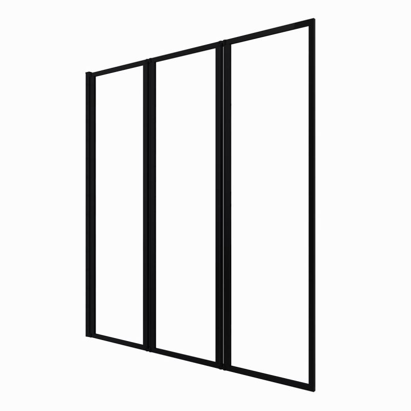 Aurlane Badewannenfaltwand Triple schwarz 125 143 cm