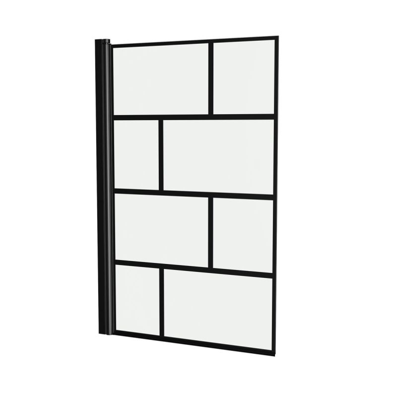Aurlane Badewannenfaltwand Bricks schwarz 75 x 125 cm