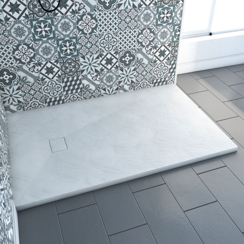 Aurlane Duschtasse Stone SMC weiß 140 x 90 cm