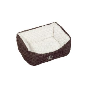 Nobby Komfort-Bett Neiku oval 60 x 48 x 19 cm braun/ weiß