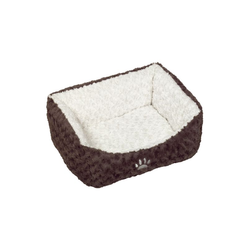 Nobby Komfort-Bett Neiku oval 60 x 48 x 19 cm braun/ weiß