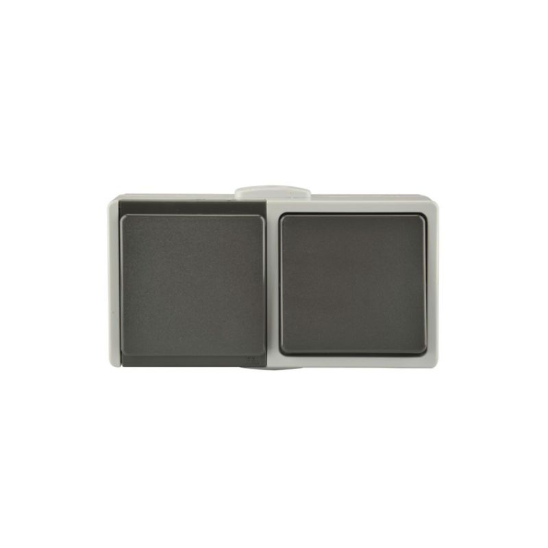 Kombi. A/W-Steckdose AP grau lose