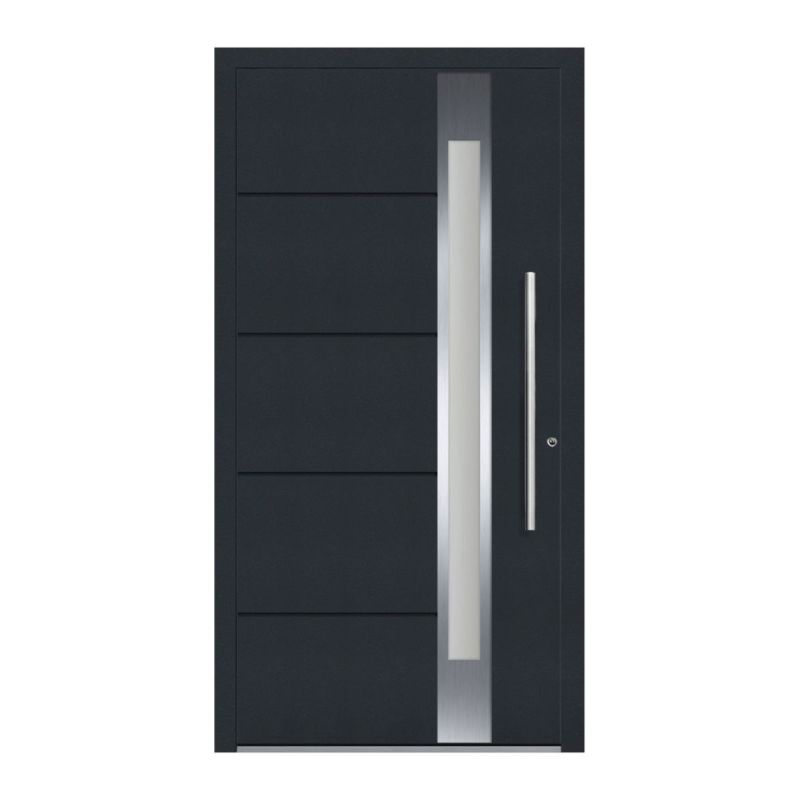 Schüco Aluminium Haustür 100 Rom Excellent 1100 x 2100 mm RAL9016/7016 DR