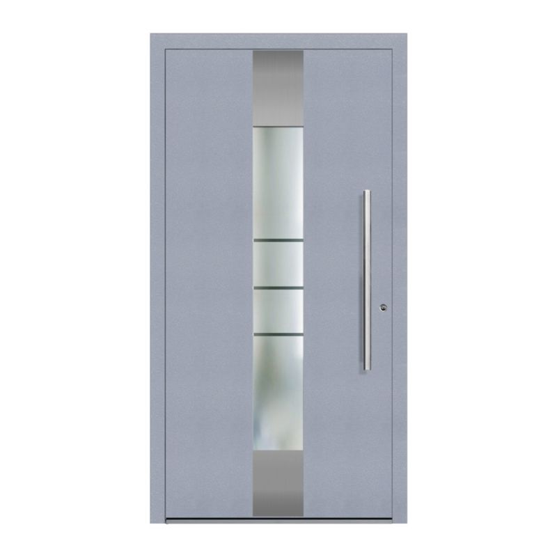 Schüco Aluminium Haustür 600 Catania Excellent 1100 x 2100 mm RAL9016/7040 DR