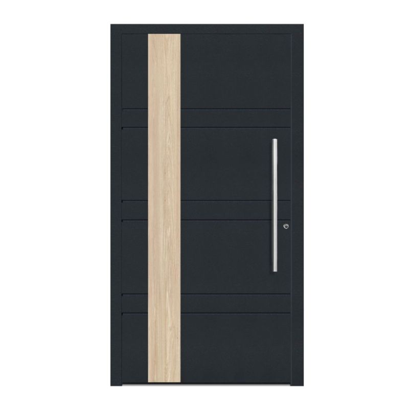 Schüco Aluminium Haustür 805 Monza Excellent 1100 x 2100 mm RAL9016/7016 DR