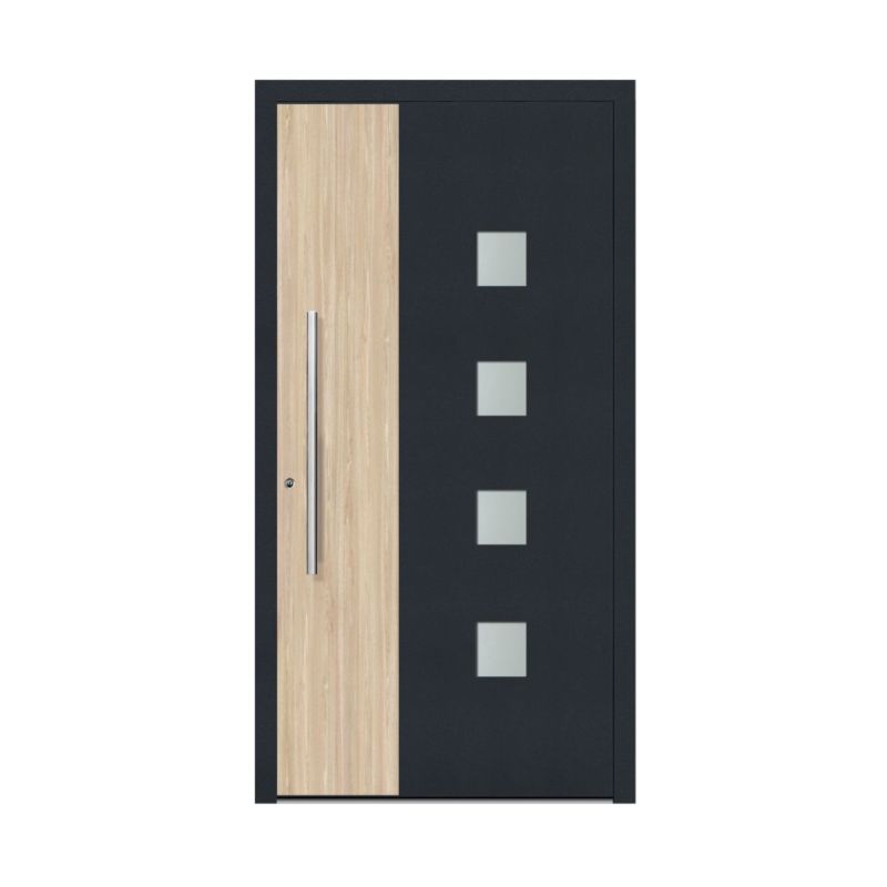 Schüco Aluminium Haustür 110 Messina Excellent 1100 x 2100 mm RAL9016/7016 DL