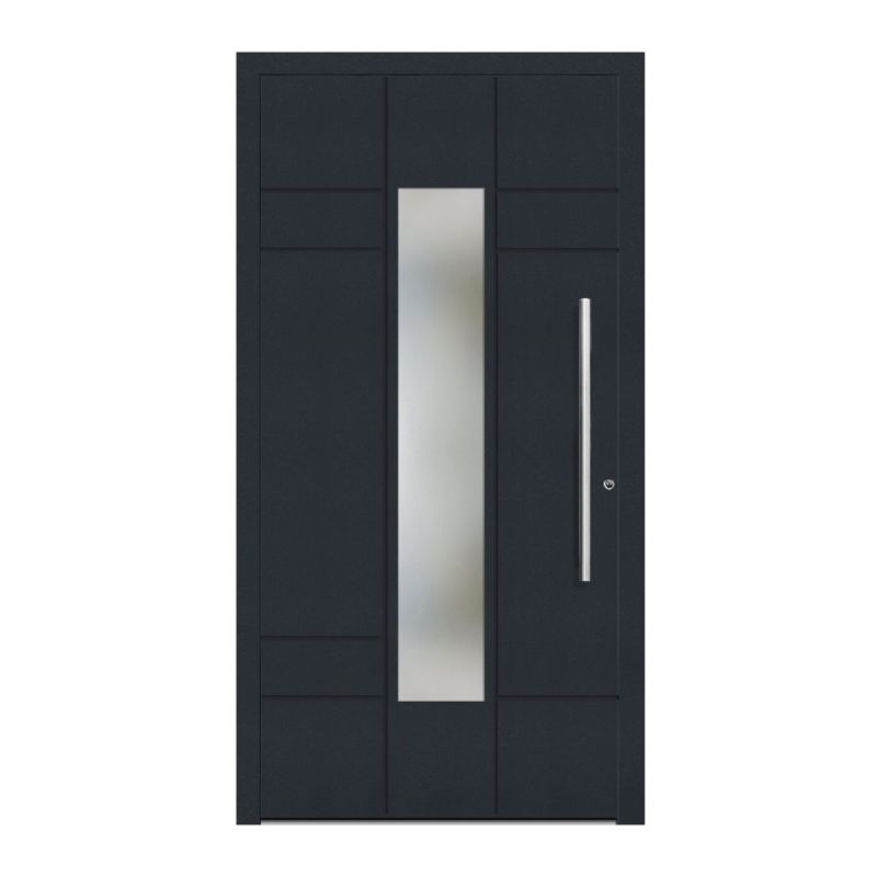 Schüco Aluminium Haustür 603 Como Excellent 1100 x 2100 mm RAL9016/7016 DR