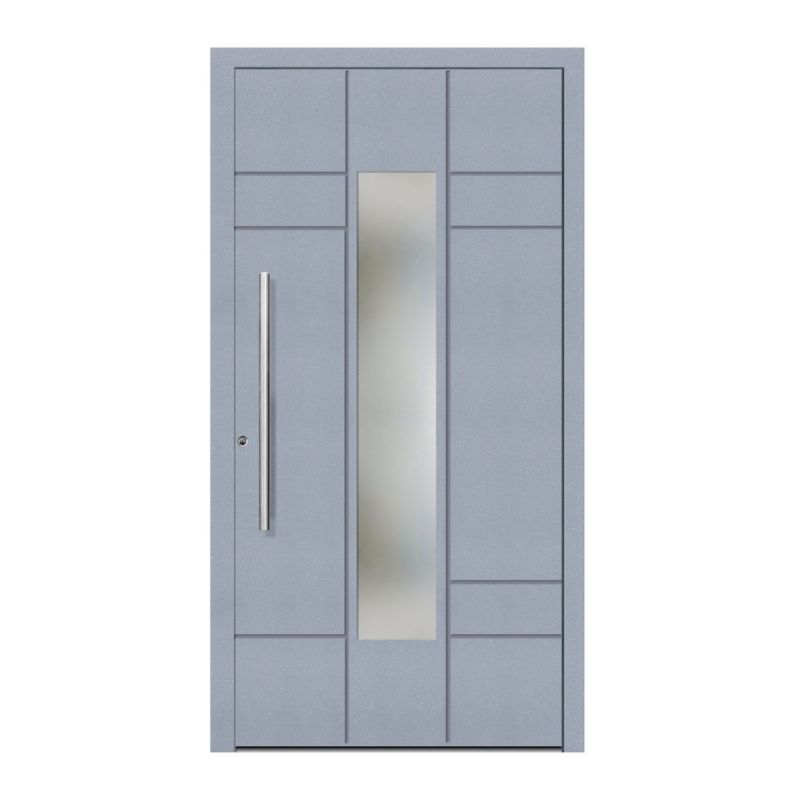 Schüco Aluminium Haustür 603 Como Excellent 1100 x 2100 mm RAL9016/7040 DR