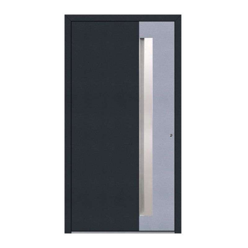 Schüco Aluminium Haustür 806 Bologna Excellent 1100 x 2100 mm RAL9016/7040/7016 DR