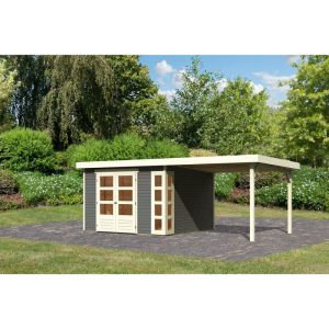 Karibu Gartenhaus Kerko 6 Set mit AD terragrau Karibu Gartenhaus Kerko 6 Set mit AD terragrau
