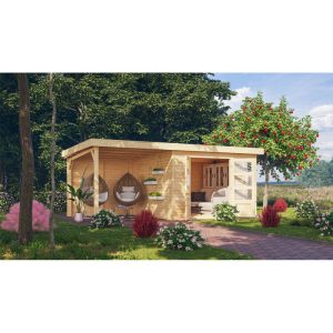 Karibu Gartenhaus Kerko 6 Set mit AD naturbelas Karibu Gartenhaus Kerko 6 Set mit AD naturbelas