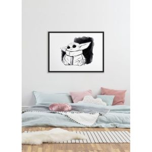 Komar Wandbild Mandalorian The Child Sweet Black White 50×40 cm Komar Wandbild Mandalorian The Child Sweet Black White 50×40 cm