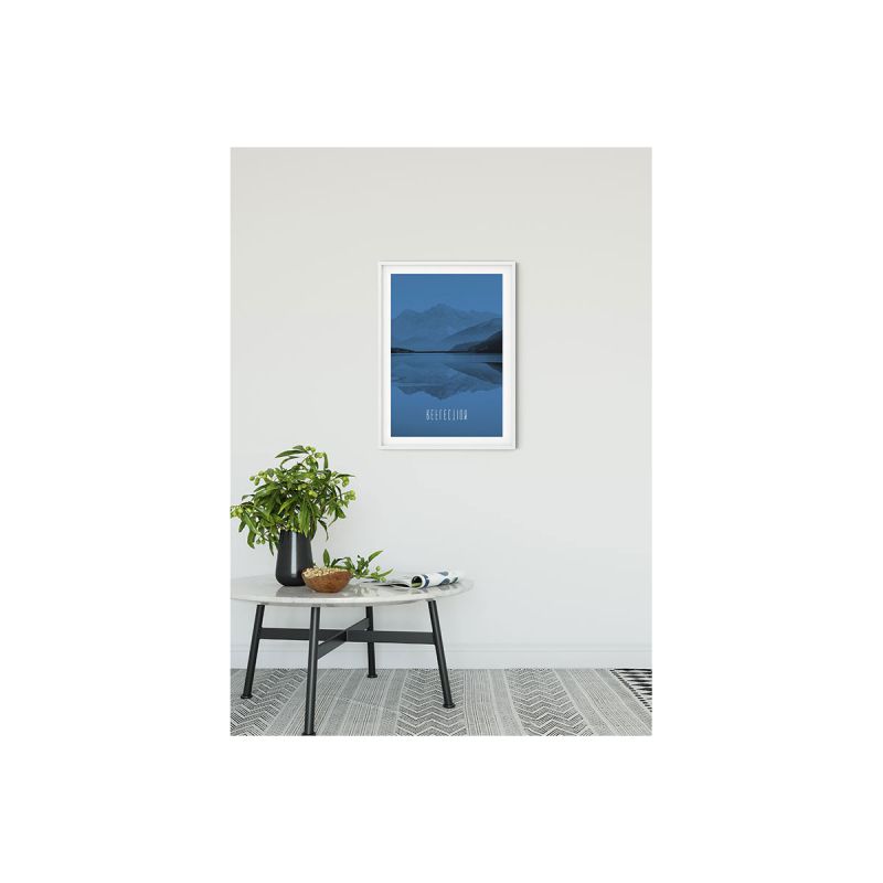 Komar  Wandbild Word Lake Reflection Blue 40x50 cm
