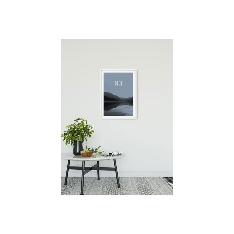 Komar  Wandbild Word Lake Hush Steel 40x50 cm