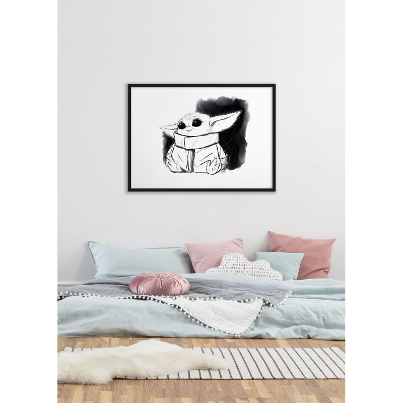 Komar  Wandbild Mandalorian The Child Sweet Black White 70x50 cm