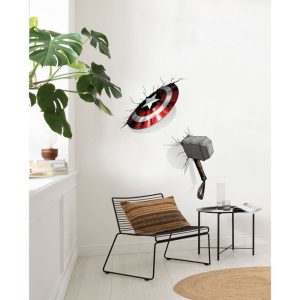 Komar  Wandtattoo Avengers Hammer & Shield 100×70 cm