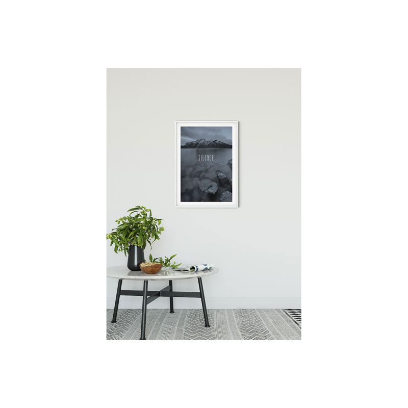 Komar  Wandbild Word Lake Silence Steel 50x70 cm