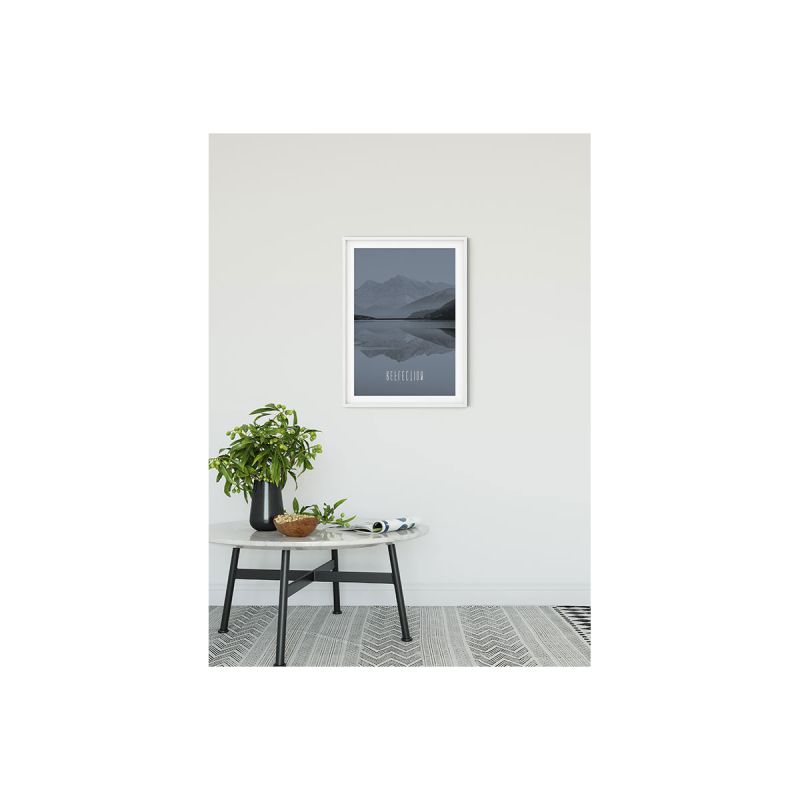 Komar  Wandbild Word Lake Reflection Steel 50x70 cm