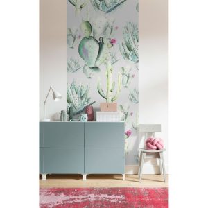 Komar  Vlies Fototapete Cactus Grey Panel 100×250 cm