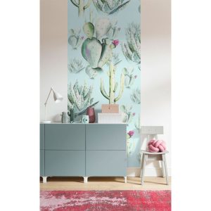 Komar Vlies Fototapete Cactus Blue Panel 100×250 cm Komar Vlies Fototapete Cactus Blue Panel 100×250 cm