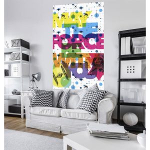 Komar Vlies Fototapete Star Wars Pop Neon Geometrics Vader 120×200 cm Komar Vlies Fototapete Star Wars Pop Neon Geometrics Vader 120×200 cm