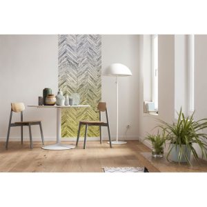 Komar Vlies Fototapete Herringbone Yellow Panel 100×250 cm Komar Vlies Fototapete Herringbone Yellow Panel 100×250 cm