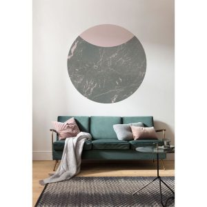 Komar  Selbstklebende Vlies Fototapete rund Stripe Marmor Durchmesser 125 cm