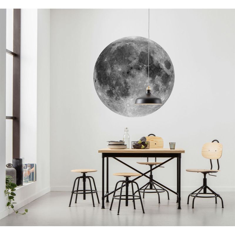 Komar  Selbstklebende Vlies Fototapete rund Moon Durchmesser 125 cm