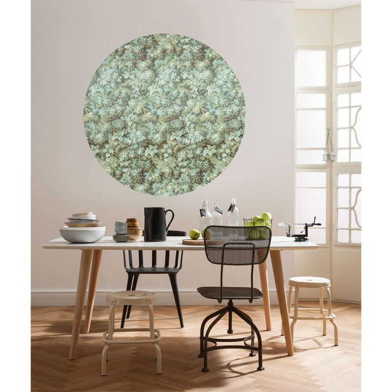 Komar  Selbstklebende Vlies Fototapete rund Greenery Durchmesser 125 cm